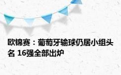 欧锦赛：葡萄牙输球仍居小组头名 16强全部出炉