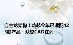 自主龙架构！龙芯今年已适配423款产品：众望CAD在列