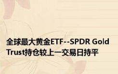 全球最大黄金ETF--SPDR Gold Trust持仓较上一交易日持平