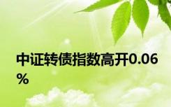 中证转债指数高开0.06%