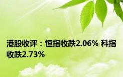 港股收评：恒指收跌2.06% 科指收跌2.73%