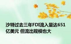 沙特过去三年FDI流入量达651亿美元 但流出规模也大