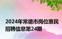 2024年常德市岗位惠民招聘信息第24期