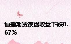 恒指期货夜盘收盘下跌0.67%