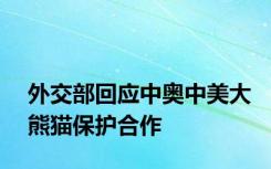 外交部回应中奥中美大熊猫保护合作