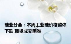 硅业分会：本周工业硅价格整体下跌 现货成交困难