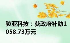 骏亚科技：获政府补助1058.73万元