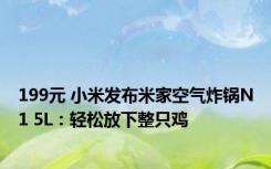 199元 小米发布米家空气炸锅N1 5L：轻松放下整只鸡