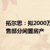 拓尔思：拟2000万元出售部分闲置房产