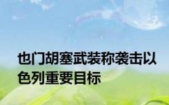 也门胡塞武装称袭击以色列重要目标