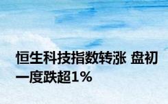 恒生科技指数转涨 盘初一度跌超1%