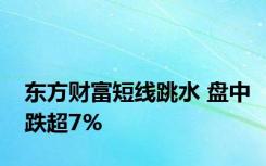 东方财富短线跳水 盘中跌超7%