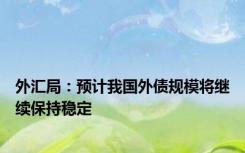 外汇局：预计我国外债规模将继续保持稳定