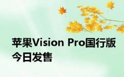 苹果Vision Pro国行版今日发售