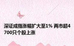 深证成指涨幅扩大至1% 两市超4700只个股上涨