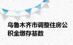 乌鲁木齐市调整住房公积金缴存基数