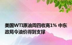 美国WTI原油周四收高1% 中东政局令油价得到支撑