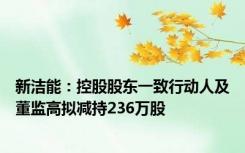 新洁能：控股股东一致行动人及董监高拟减持236万股