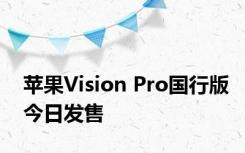 苹果Vision Pro国行版今日发售