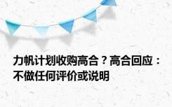 力帆计划收购高合？高合回应：不做任何评价或说明