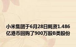 小米集团于6月28日耗资1.486亿港币回购了900万股B类股份