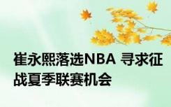 崔永熙落选NBA 寻求征战夏季联赛机会