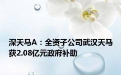 深天马A：全资子公司武汉天马获2.08亿元政府补助