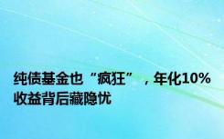 纯债基金也“疯狂”，年化10%收益背后藏隐忧