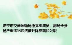 遂宁市交通运输局原党组成员、副局长张扬严重违纪违法被开除党籍和公职