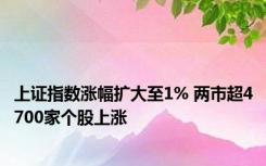 上证指数涨幅扩大至1% 两市超4700家个股上涨