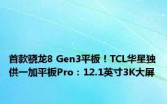 首款骁龙8 Gen3平板！TCL华星独供一加平板Pro：12.1英寸3K大屏