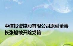 中信投资控股有限公司原副董事长张旭被开除党籍