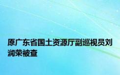 原广东省国土资源厅副巡视员刘润荣被查