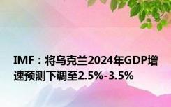 IMF：将乌克兰2024年GDP增速预测下调至2.5%-3.5%