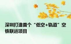 深圳打造首个“低空+轨道”空铁联运项目