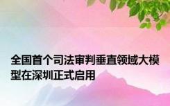 全国首个司法审判垂直领域大模型在深圳正式启用