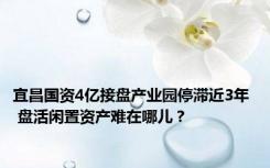 宜昌国资4亿接盘产业园停滞近3年  盘活闲置资产难在哪儿？