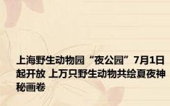 上海野生动物园“夜公园”7月1日起开放 上万只野生动物共绘夏夜神秘画卷