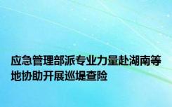 应急管理部派专业力量赴湖南等地协助开展巡堤查险