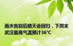 雨水告别后晴天会回归，下周末武汉最高气温预计36℃