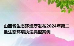 山西省生态环境厅发布2024年第二批生态环境执法典型案例