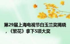 第29届上海电视节白玉兰奖揭晓，《繁花》拿下5项大奖