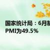 国家统计局：6月制造业PMI为49.5%