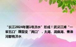 “长江2024年第1号洪水”形成！武汉江滩“一家五口”雕塑变“两口”，太湖、洞庭湖、秦淮河都有洪水