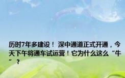 历时7年多建设！ 深中通道正式开通，今天下午将通车试运营！它为什么这么“牛”？