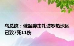 乌总统：俄军袭击扎波罗热地区已致7死11伤