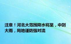 注意！河北大范围降水将至，中到大雨，局地谨防强对流