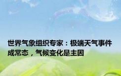 世界气象组织专家：极端天气事件成常态，气候变化是主因