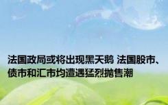 法国政局或将出现黑天鹅 法国股市、债市和汇市均遭遇猛烈抛售潮