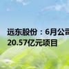 远东股份：6月公司中标20.57亿元项目